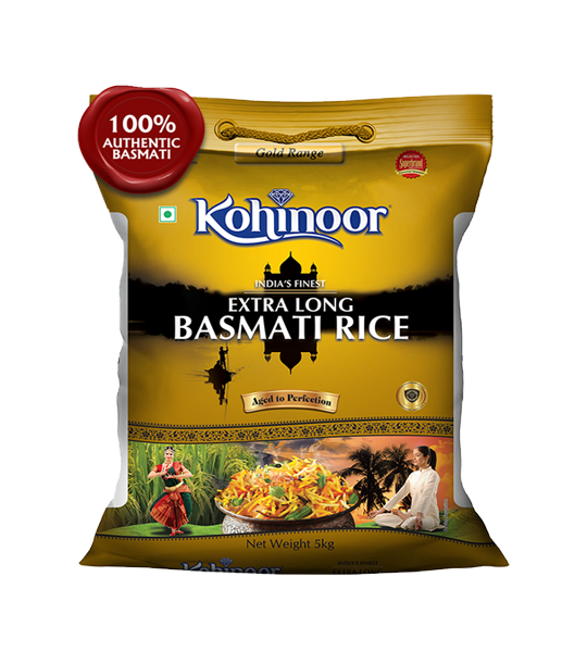 Kohinoor Basmati Rice/Basmati Akki - Extra Long, Gold 5Kg