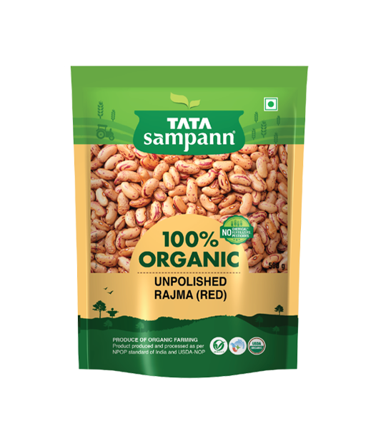 Tata Sampann 100% Organic Unpolished Rajma 500g